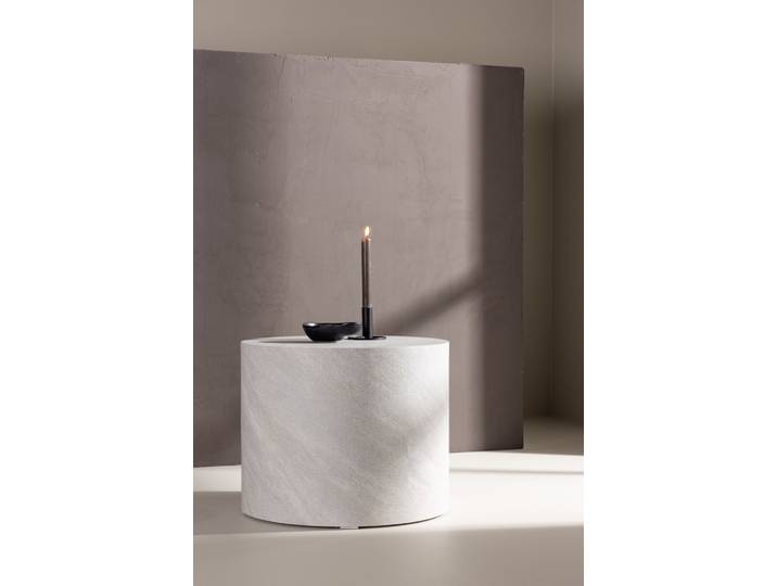 Couchtisch VENTURE HOME York, runder Couchtisch in moderner Betonoptik, Ø 50 cm , grau, grau, B:50cm H:40cm T:50cm, Tische, Couchtisch, Sofatisch, MDF, rund, kompakt, industriell, modern