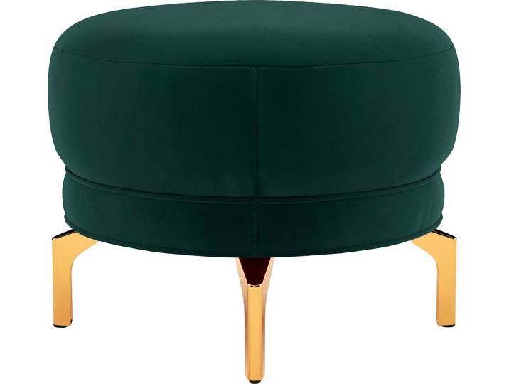 Polsterhocker SIT & MORE Orient 3 , grün (dunkelgrün), B:63cm H:46cm T:63cm, 100% Polyester, Hocker, Polsterhocker, goldfarbene Metallfüße