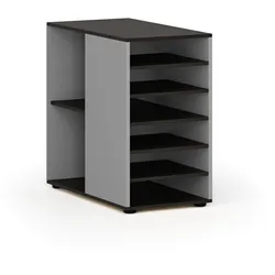Beistell-Regalschrank für PRIMO Schreibtisch Grau, links, grau/Wenge
