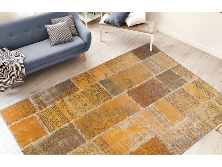 Teppich ME GUSTA Faye 525 , gold (goldfarben), B:230cm H:6mm L:330cm, Polyester, Teppiche, Teppich, Flachgewebe, gedrucktes Motiv, Wohnzimmer, Esszimmer