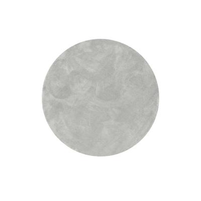 Teppich WECON HOME BASICS "Emilia", grau (hellgrau), H:25mm Ø:120cm, Polyester, Teppiche, Teppich, Hochflorteppich, getuftet, modern, einfarbig, flauschig, Wohnzimmer