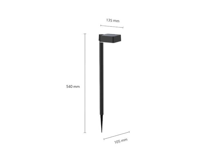 Philips LED-Solar-Erdspießleuchte Vynce, Kopf 10,5 x cm Vynce, schwarz, Kunststoff, Modern,