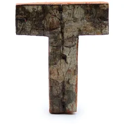 Rustic Bark Letter   - "T"  - 7cm