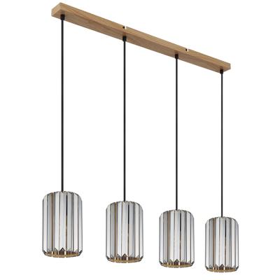 NOWA Pendelleuchte "RUN", braun, 4, Ø 13,5cm H: 120cm, 1 Stk., Leuchten, Hängeleuchte, Hängelampe, Kristalle, Wohnbereich, Essbereich, Pendelleuchte
