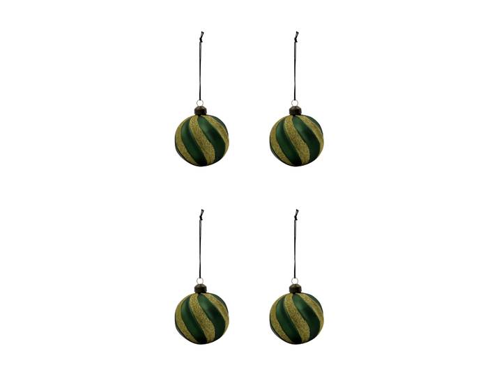 House Doctor Boule de Noël Swirl lot de 4 Vert-or