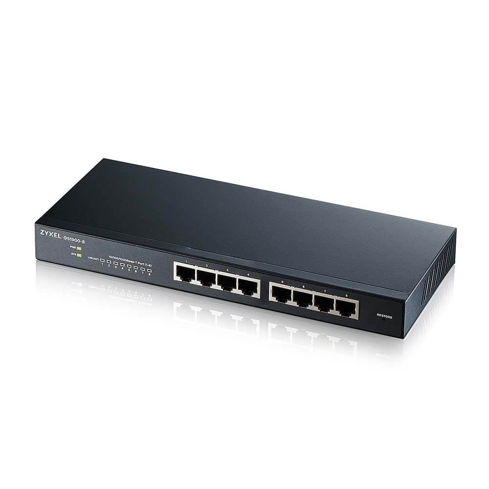 ZyXEL GS1900-8 V2 8-Port GbE L2 smart switch lüfterlos GS1900-8-EU0102F