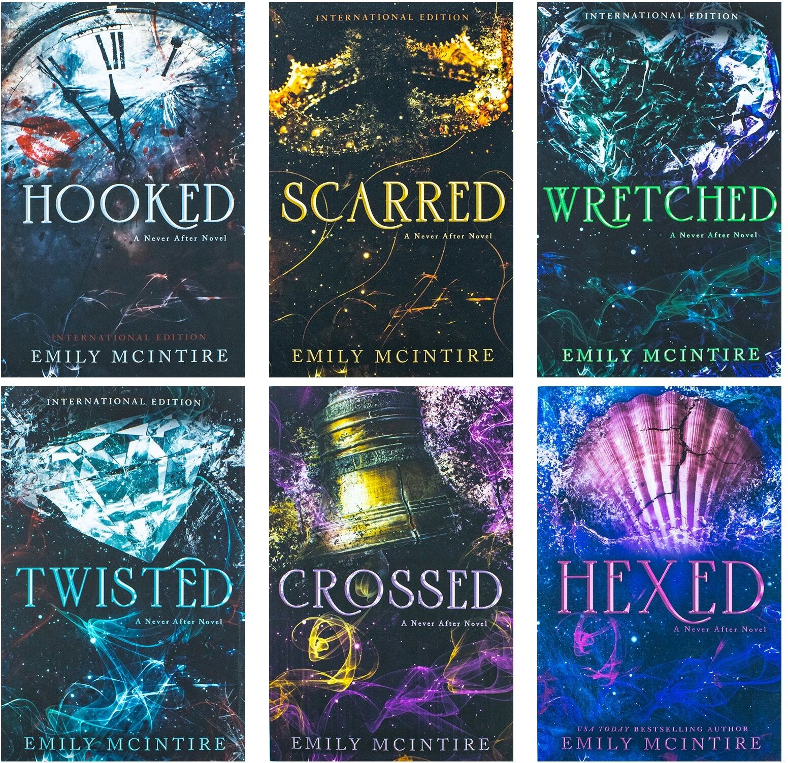 Bloom Books Never After Series by Emily McIntire Complete 6 Books Collection Set (Hexed, Hooked, Scarred, Wretched, Twisted & Crossed)