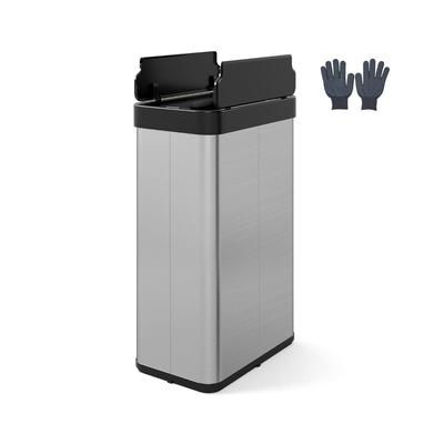 Helloshop26 - 60-Liter-Abfalleimer mit Bewegungssensor und praktischen schlanken Schmetterlingsdeckeln für Küche und Bad 20_0018881