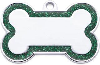 Uplifted Finds Double Sided Glitter Anti Lost Pet ID Tag green s