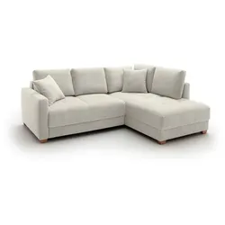 Ecksofa Pierre de Luxe Stoff Weiß Ivory