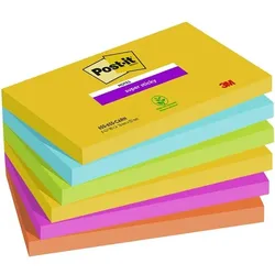 Post-it Super Sticky 16x Haftnotizen »Super Sticky Notes Carnival« ultragelb, paradiseblau, limonengr gelb