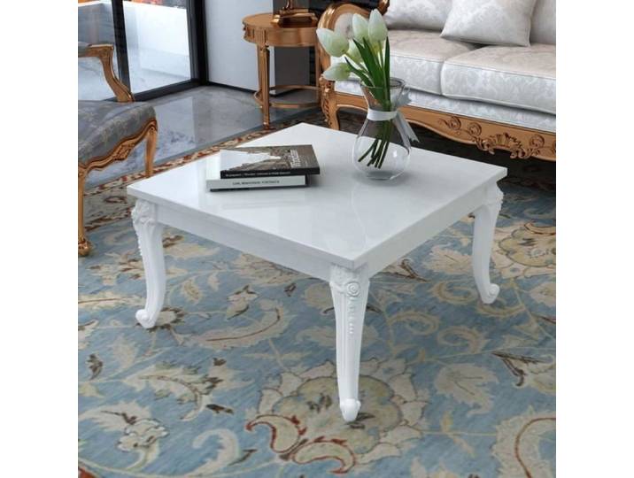 Table basse - vida XL - P160 - Laqué - Carré - Blanc