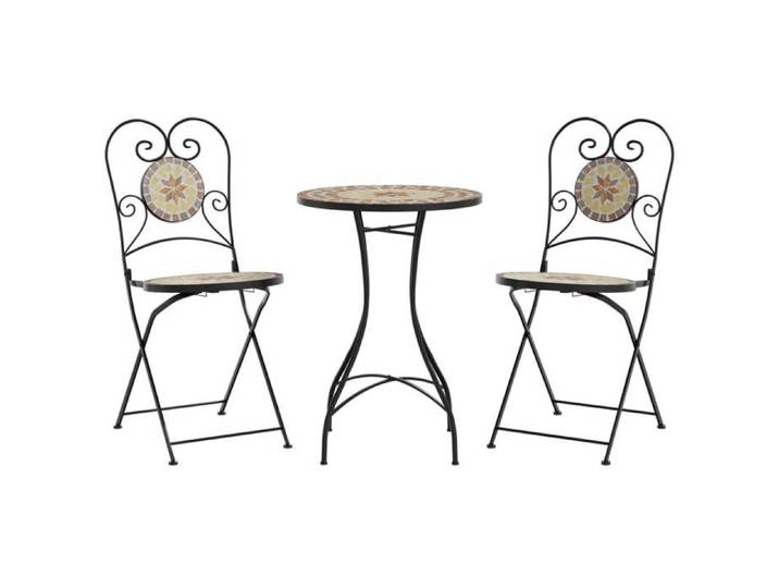 WINWINFR - Ensemble de bistro mosaïque terre cuite blanc fer et céramique EU232