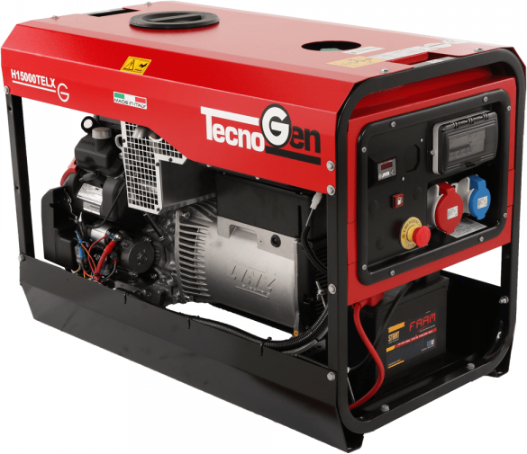 TecnoGen H15000TELX - Generatore di corrente a benzina 10.4 kW - Continua 9.4 kW trifase