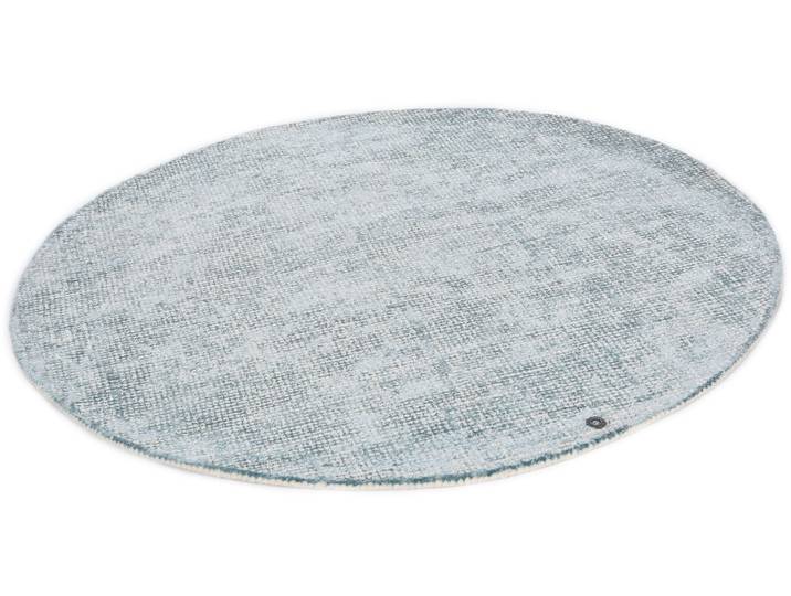 Teppich TOM TAILOR HOME Groove Gr. 9, blau (türkis), H:15mm Ø:140cm, Viskose, Wolle, Teppiche, Teppich, modernes Design, edles Farbspiel, auch in rund, Wohnzimmer
