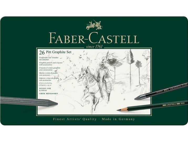 Bleistift FABER-CASTELL Pitt 26e , grau, Kunstfaser, Stifte, Bleistift