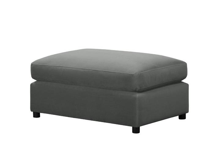 Repose-pieds capitonné Nerpio 96 x 42 x 62cm Gris Velours Vaia: Gris