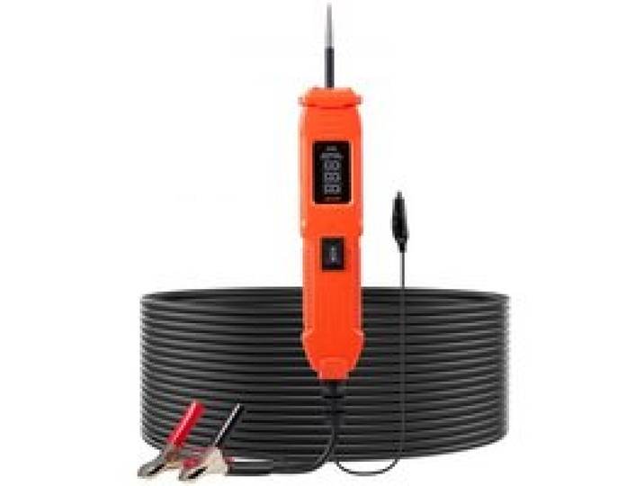 VEVOR Testeur de Circuit Automobile 6-36 V DC, Testeur de Continuité avec Écran LED et Éclairage, Sonde de Test avec Câble 4 m, pour Tests de Tension, de Polarité et d'Activation des Composants