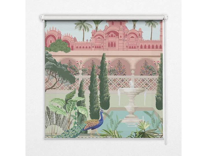 Tulup Innenrollo - Fensterrollo - Rollo - 90x180 cm - Schloss mit Garten, Grün, Kunststoff, Rechteckig, 90x180x0.5 cm, Heimtextilien, Vorhänge, Rollos
