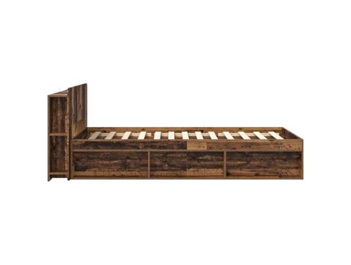 KTHLBRH Bettgestell mit Stauraum, Holz, Antik, 80 x 200 cm Robustes Holz, integrierte Schubladen, feste Latten, einfache Montage