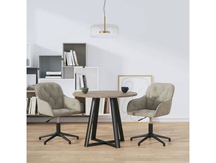 SALE 2025 Chaises pivotantes à manger - lot de 2 - Chaises de Salon - gris clair - Velours - 56x61 5x72 cm 16 6 Kg 4362