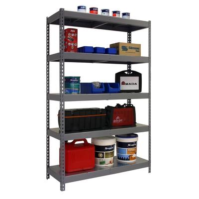 PROREGAL Schwerlastregal METAL YETI LIGHT FIVE | HxBxT 200x120x60cm | Fachlast 300kg | Grau