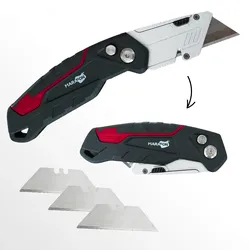 Cuttermesser - Teppichmesser klappbar | inkl. 4 Klingen