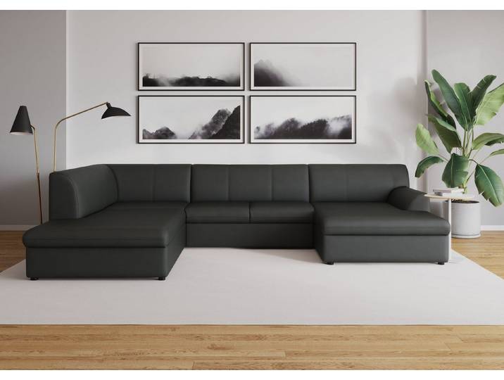 DOMO collection Wohnlandschaft Topper, elegant & zeitlos, Breite 320cm, komfortabel, U-Form, wahlweise mit Bettfunktion