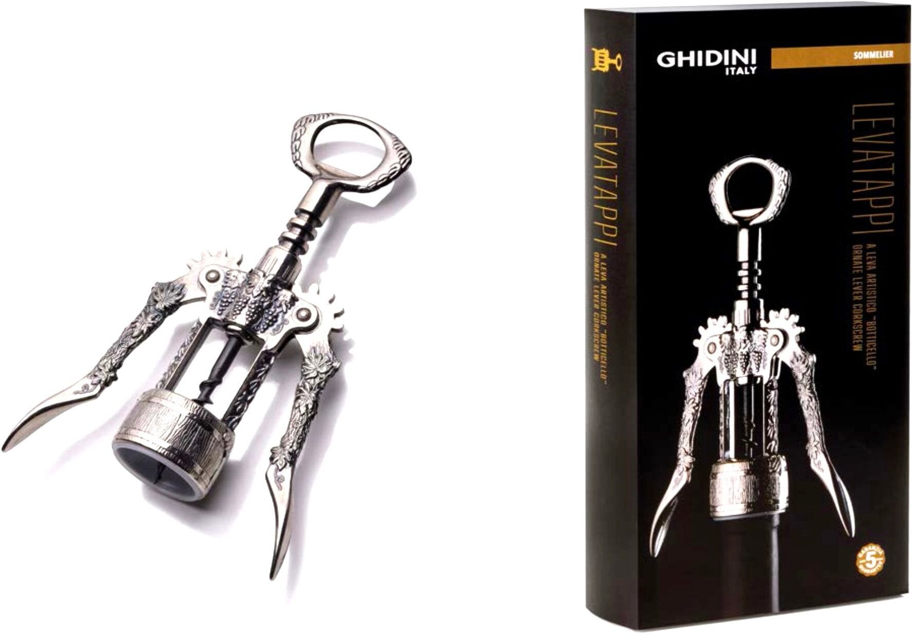 Cavatappi Ghidini Cipriano 0037 SOMMELIER Botticello Silver anticato