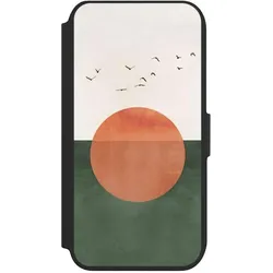 Nivocase Klapphülle für Apple iPhone 8 Handyhülle aus Kunst Leder NIVOflip schwarz Sonnenschein (Apple iPhone 8), Smartphone Hülle, Schwarz
