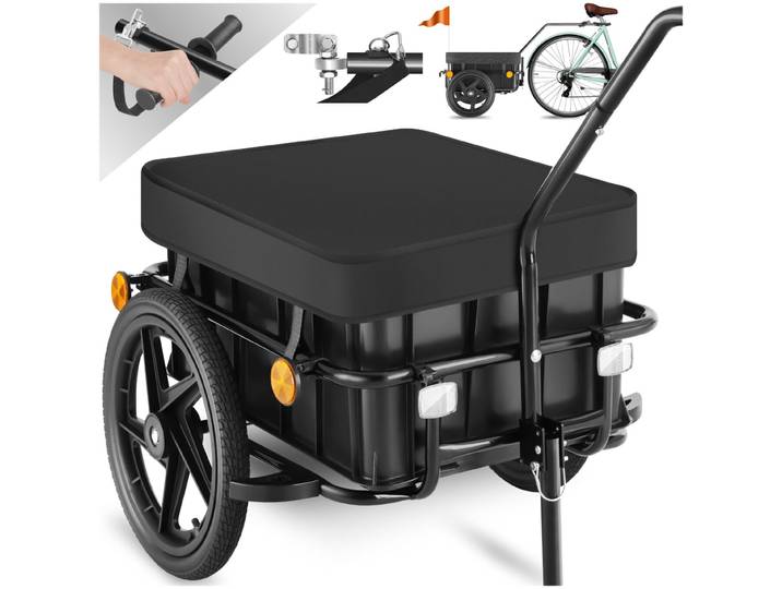 Fahrradanhänger CargoXpress, multifunktional, bis 50kg - schwarz