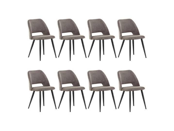LuxusKollektion Esszimmerstuhl Esszimmerstühle 8er-Set Cord Braun (8 St)