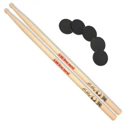 Wincent WMMS Michael Miley Rival Sons Drumsticks mit Damper Pads (Schlagzeug), Drumsticks + Schlägel, Braun