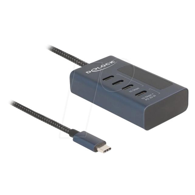 Delock USB 10 Gbps Hub mit 4 USB Type-C Ports davon 3 x Date (USB-C, 4 Ports) (64189)