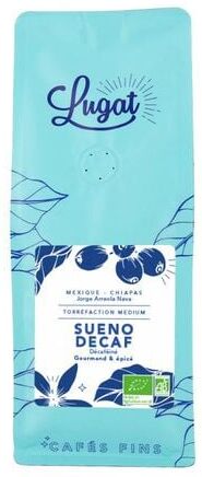 Cafés Lugat - Bio Mexiko - Sueño - Entkoffeinierter Gemahlener Kaffee 250 G - MaxiCoffee