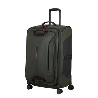 Weichgepäck-Trolley SAMSONITE "SPINNER DUFFLE", Gr. B/H/T: 45cm x 68cm x 29cm 80 l, grün, Nylon, Recycle-Polyester, Koffer, Wasserabweisende Beschichtung, reflektierende Details für Sichtbarkeit