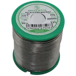 Broquetas Lötzinn / Lötdraht EC01, 1mm, bleifrei, mit 2,5% No-Clean Flussmittel FLUXPW15 - Menge: 250g