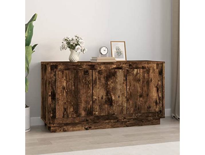 HEFZGDB Klassisches Sideboard mit zeitlosem Design für das Wohnzimmer, Sideboard Räuchereiche aus Holzwerkstoff mit Aufbewahrungsfächern, mit sechs Fächern für viel Stauraum, praktisches