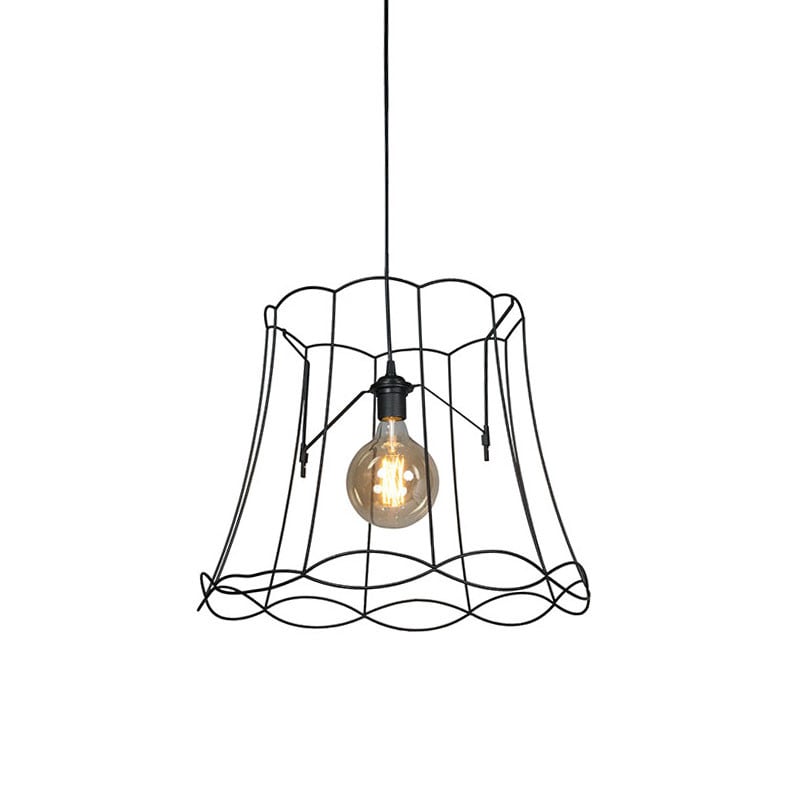 Qazqa Retro hanglamp Granny Frame zwart 50 cm