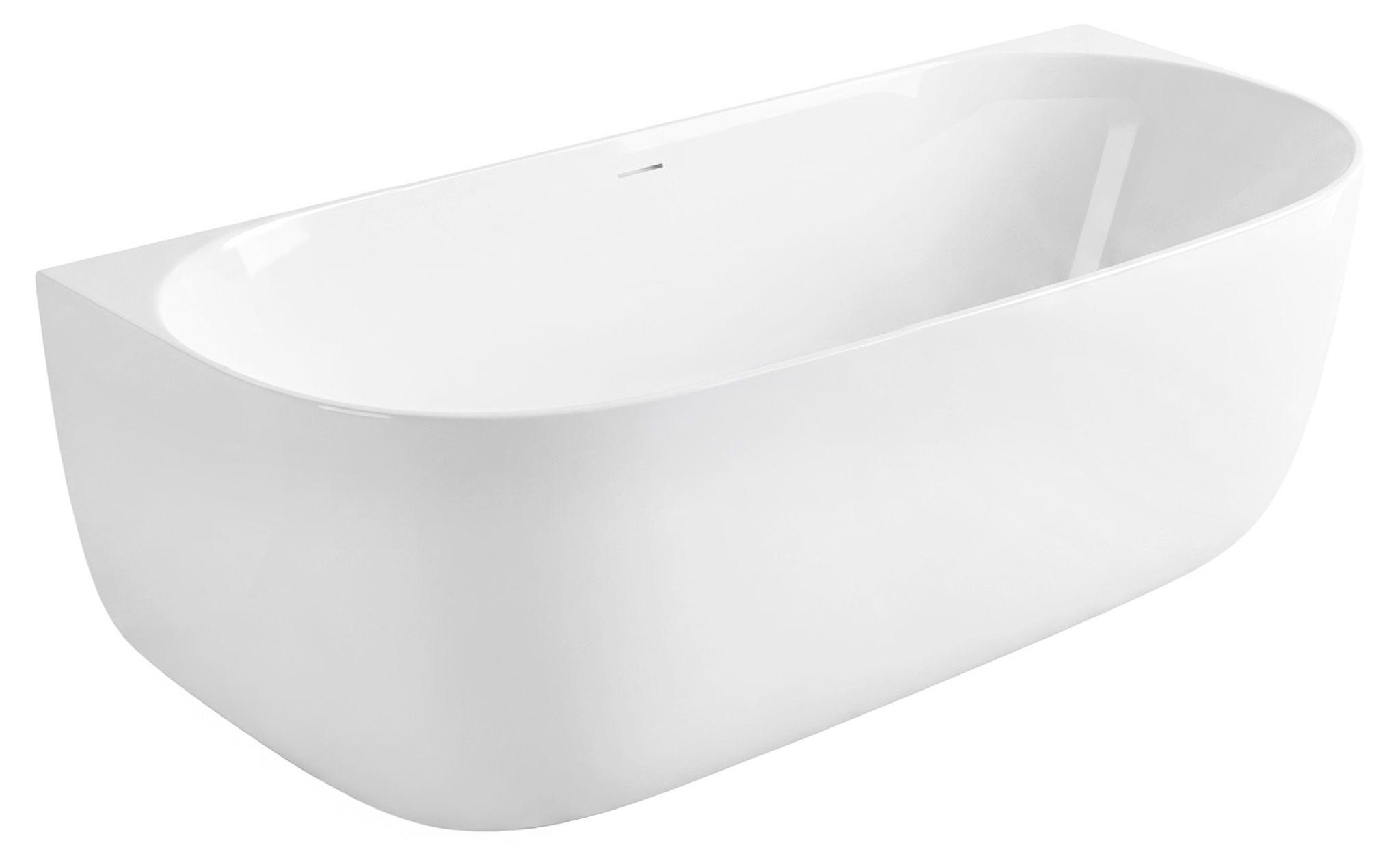 Wandbadewanne REA Eris 170 + Schwarzer Badewannenstöpsel White