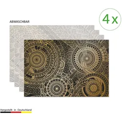 CoverYourDesk, Tischset, Tischset Mandala gold-schwarz