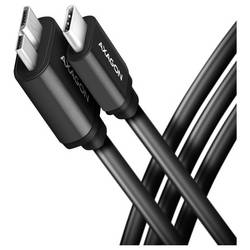 AXAGON USB-C® Kabel USB 3.2 Gen1 USB-C® Stecker, USB-Micro-B Stecker 1 m Schwarz vergoldete Steckkontakte BUMM3-CM10AB