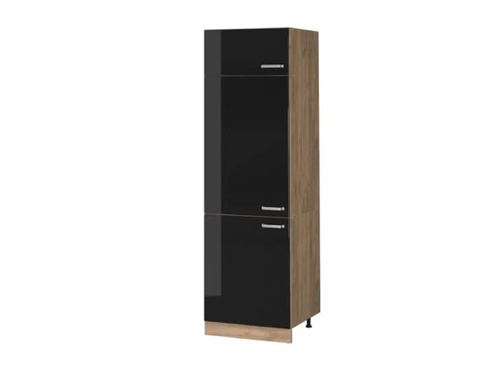 Vicco Kühlumbauschrank R-Line, Schwarz Hochglanz, 60 cm