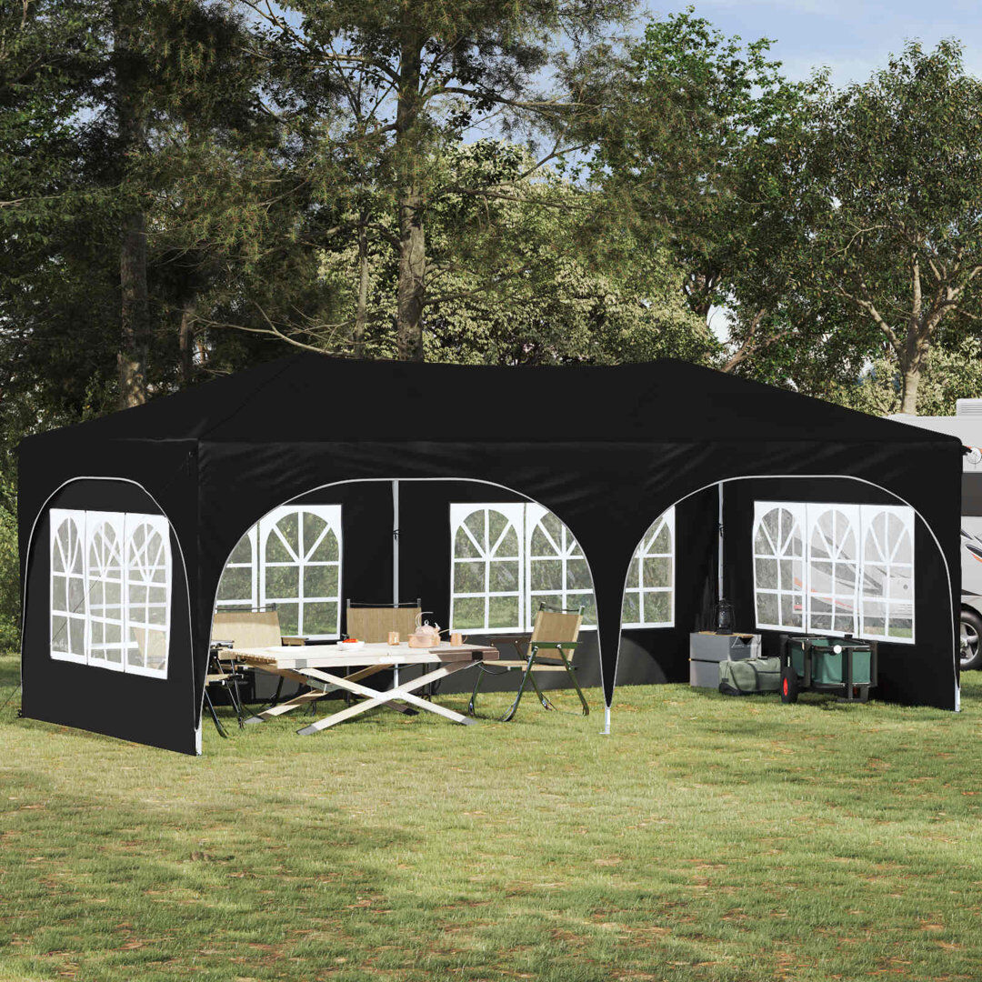 Vidaxl Pop-Up Party Tent Oxford Fabric Pop-Up Event Outdoor Canopy Wedding Dark Gray