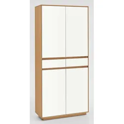 Voss Möbel Dielenschrank V100 Lack Weiß, Braun Weiß / Eiche