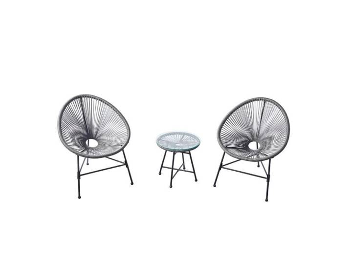 ACAPULCO - Ensemble de 2 fauteuils et table basse gris