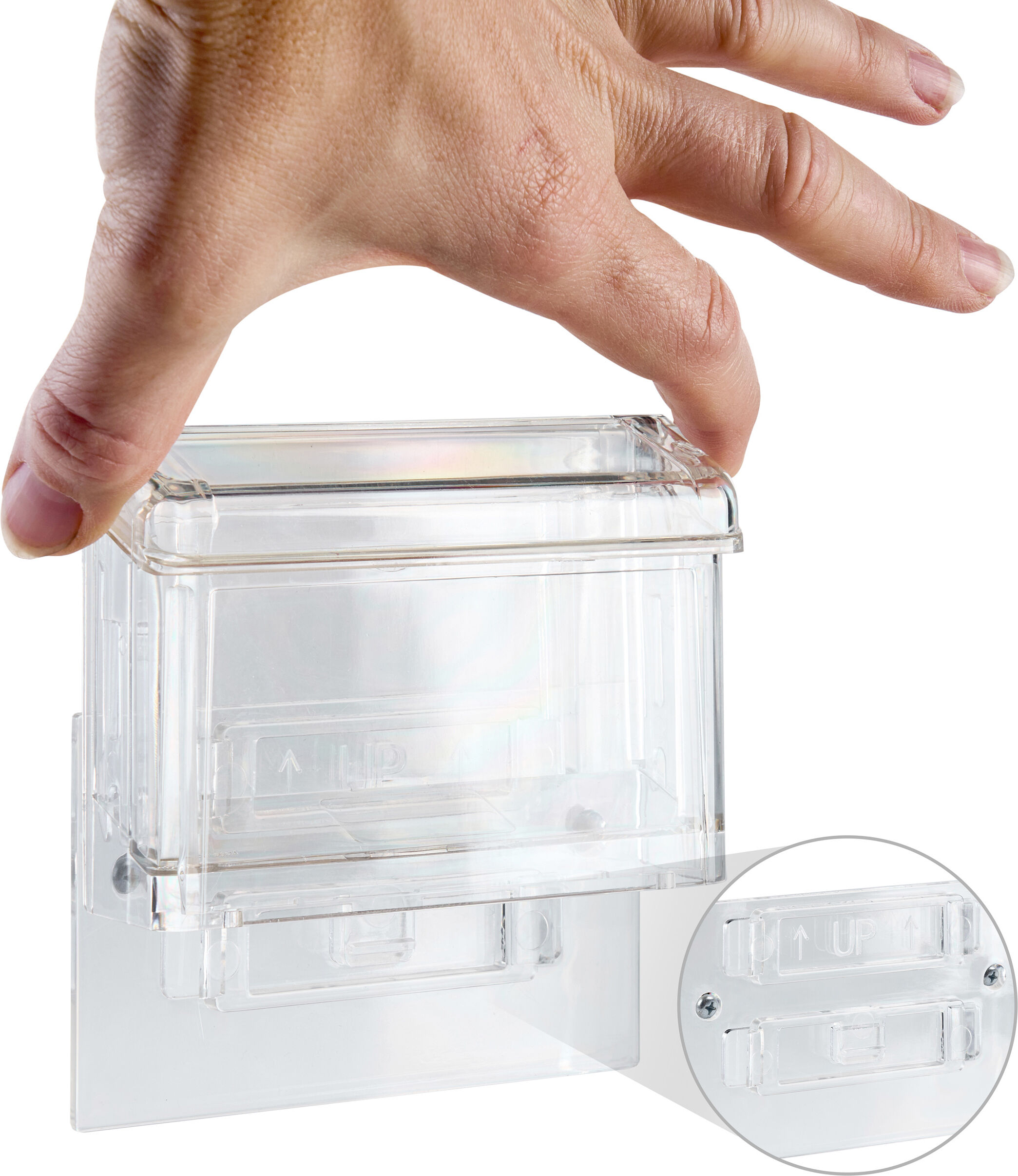 SPRINTIS Coffret à cartes de visite avec couvercle, pour l'extérieur, PC, transparent
