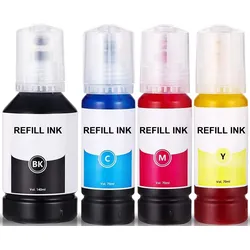 350 ml Druckertinte schwarz, cyan, magenta, gelb für Epson Ecotank 103, 104