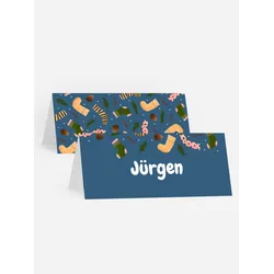 Tischkarten zur Weihnachtsfeier selbst gestalten mit Spruch und Fotos im Onlinedesigner bei Meine-Kartenmanufaktur.de