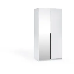 DREHTÜRENSCHRANK THALIA 100/204/58cm 2-türig mit Spiegel Weiß